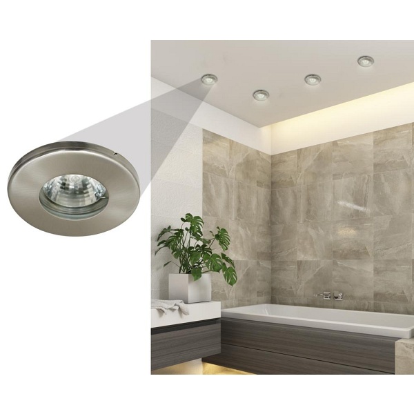 Sh-06 Sn Mr16 Satyna Nikieloczko Sufitowe Lampa Sufitowa Hermetyczna Ip65 Odporna Na Wilgoć Candellux