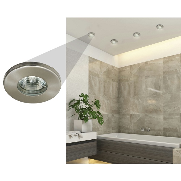 Sh-06 Sn Mr16 Satyna Nikieloczko Sufitowe Lampa Sufitowa Hermetyczna Ip65 Odporna Na Wilgoć Candellux