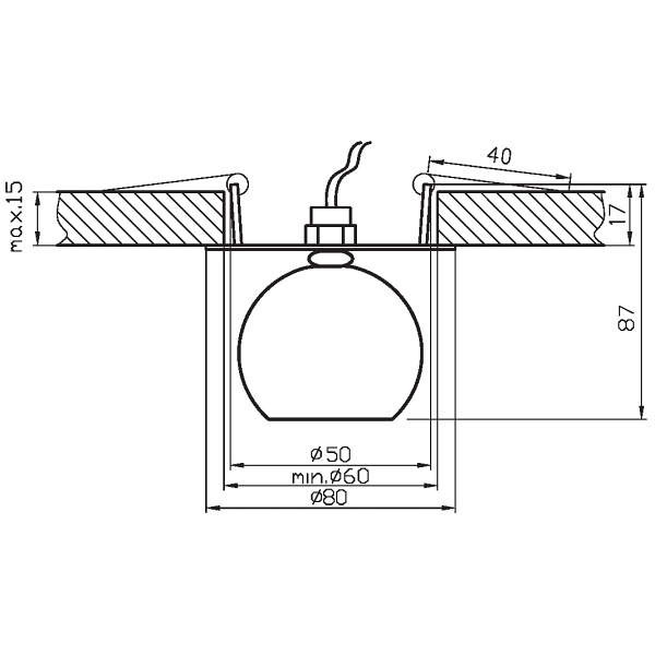Sk-20 Ch G4 Chrom Opr. Strop. Stała Kryształ 20W G4 Kula Candellux