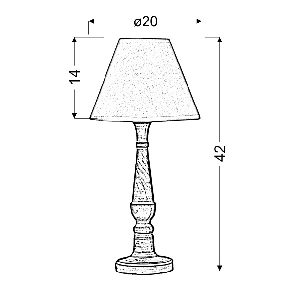 Folclore 1 Lampa Gabinetowa H-42 1X40W E14 Biała Candellux