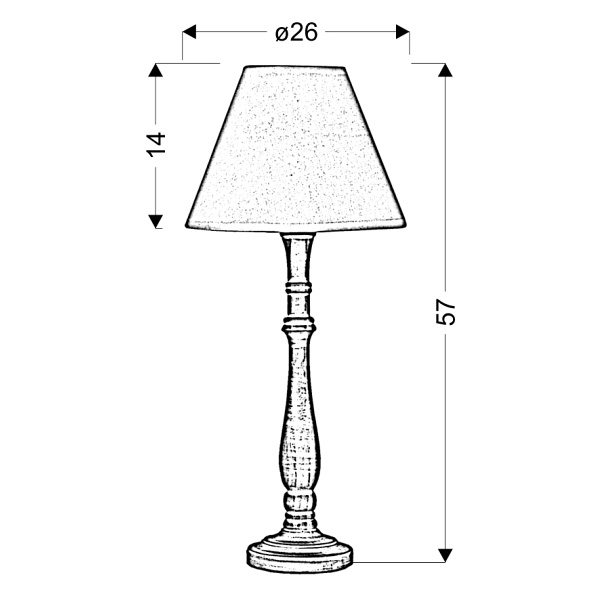 Folclore 5 Lampa Gabinetowa H-57 1X60W E27 Biała Candellux