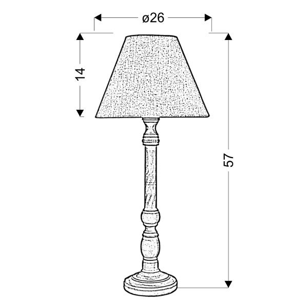Folclore 6 Lampa Gabinetowa H-57 1X60W E27 Len Candellux