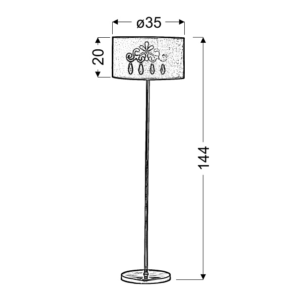 Decor Lampa Podlogowa Czerwona 1X60W E27 + Abażur 77-30729 Candellux