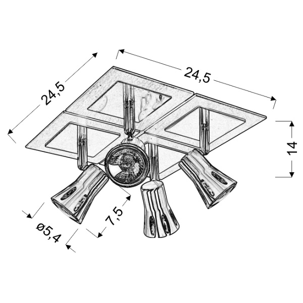 Modeno Plafon 4X50W Gu10 Candellux