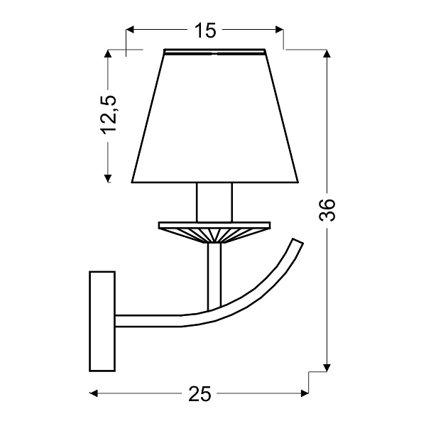 Valencia Lampa Kinkiet 1X40W E14 Patyna 15X36 Candellux