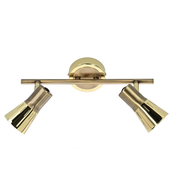 Arena Lampa Sufitowa Listwa 2*40W R50 E14 Złoto Patyna Candellux