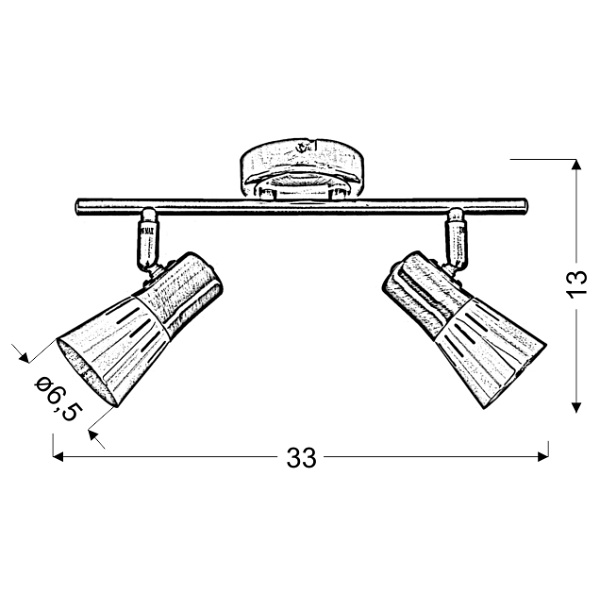 Arena Lampa Sufitowa Listwa 2*40W R50 E14 Złoto Patyna Candellux