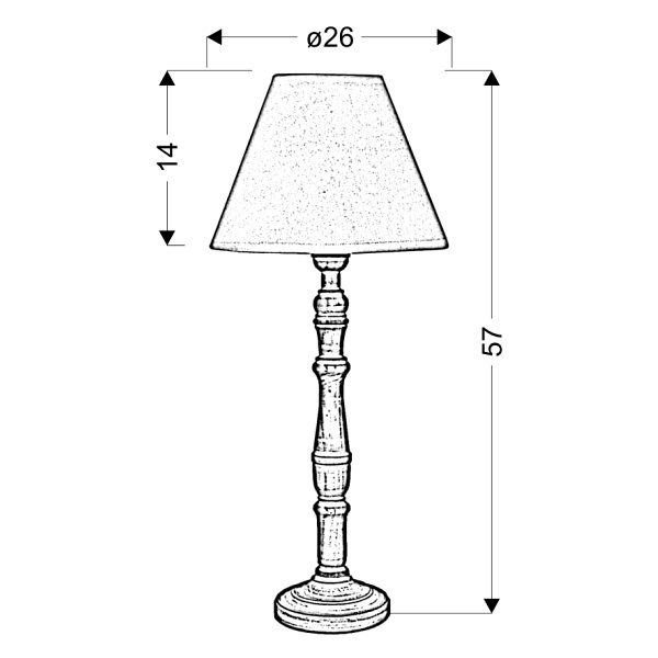 Folclore 7 Lampa Gabinetowa H-57 1X60W E27 Biała Candellux