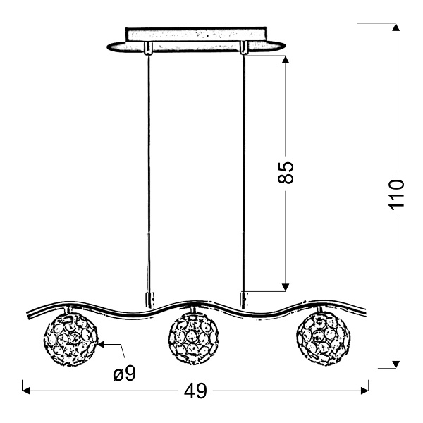 Starlet Lampa Wisząca 3X40W G9 Chrom/Transparent Candellux