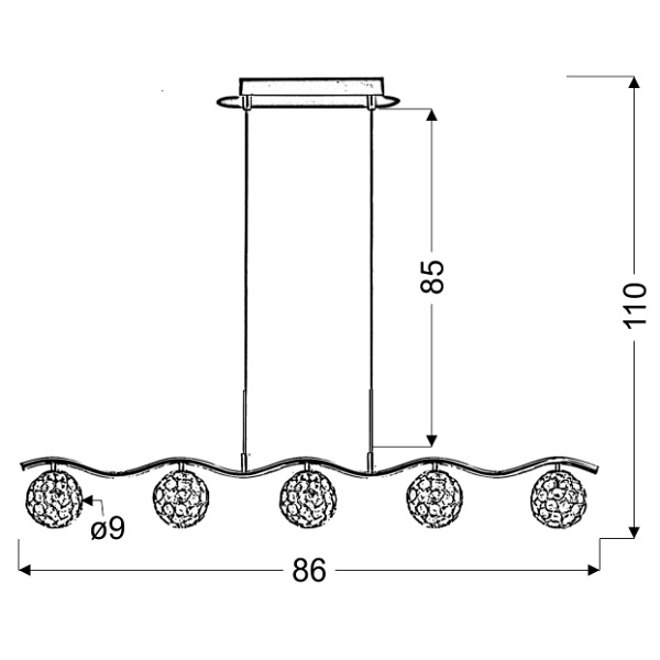 Starlet Lampa Wisząca 5X40W G9 Chrom/Transparent Candellux
