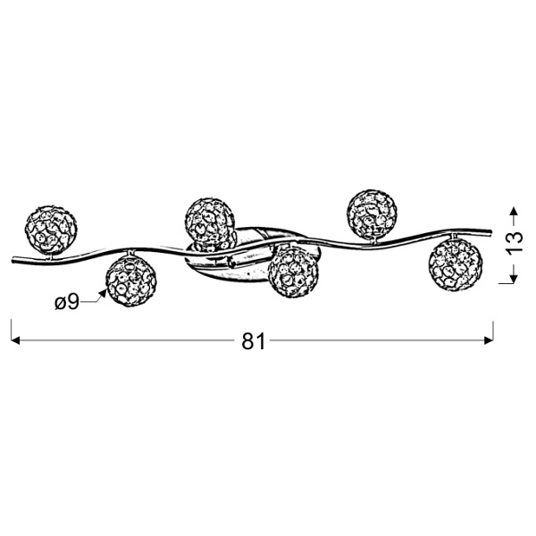 Starlet Lampa Sufitowa Listwa 6X40W G9 Chrom/Transparent Candellux