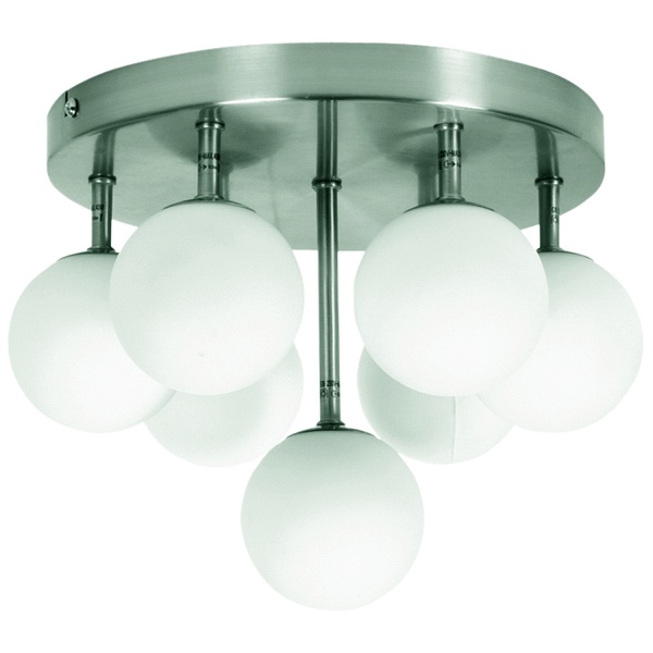 Etiuda Lampa Sufitowa Plafon 7Xg9/40W 230V Nikiel Mat Candellux