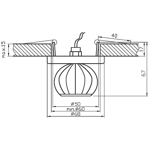 Sk-31 Ch G4 Chrom Opr. Strop. Stała Kryształ 20W G4 Kulka 2 Candellux