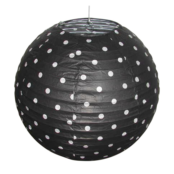 Abażur Papierowy-Kokon 35 Czarny Kropki Candellux