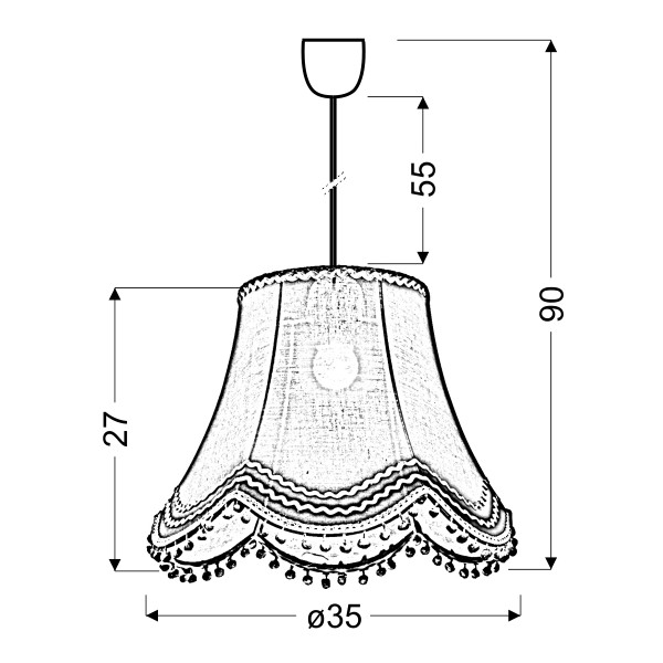 Arlekin Lampa Wisząca 35 1X60W E27 Zielony Candellux