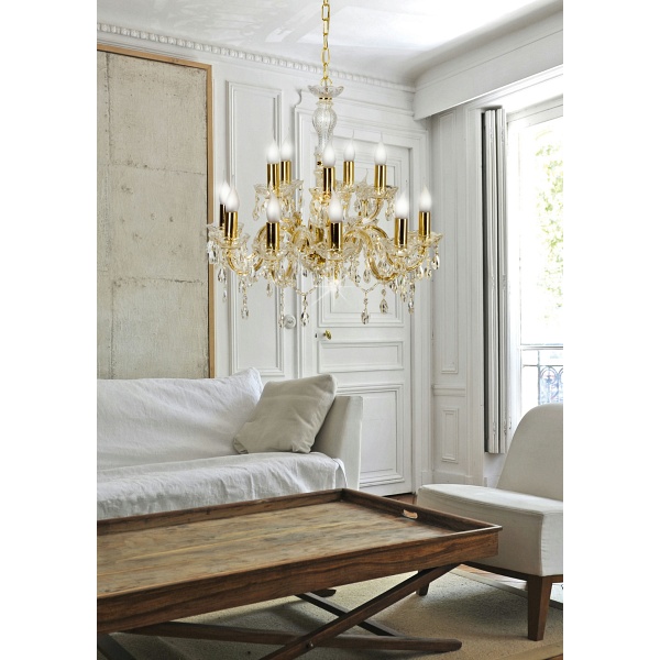 Maria Teresa Lampa Wisząca 12X40W E14 Złoty Candellux