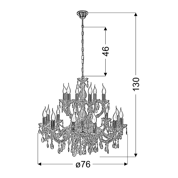 Maria Teresa Lampa Wisząca 18X40W E14 Złoty Candellux