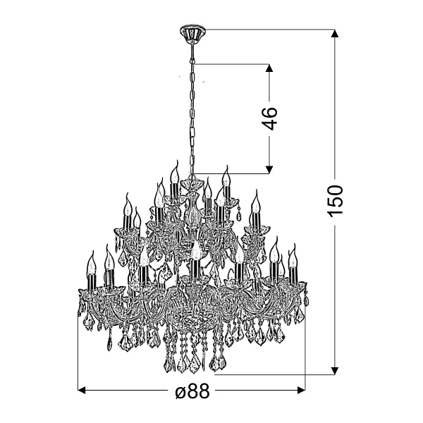 Maria Teresa Lampa Wisząca 28X40W E14 Złoty Candellux