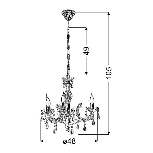 Maria Teresa Lampa Wisząca 3X40W E14 Złoty Candellux