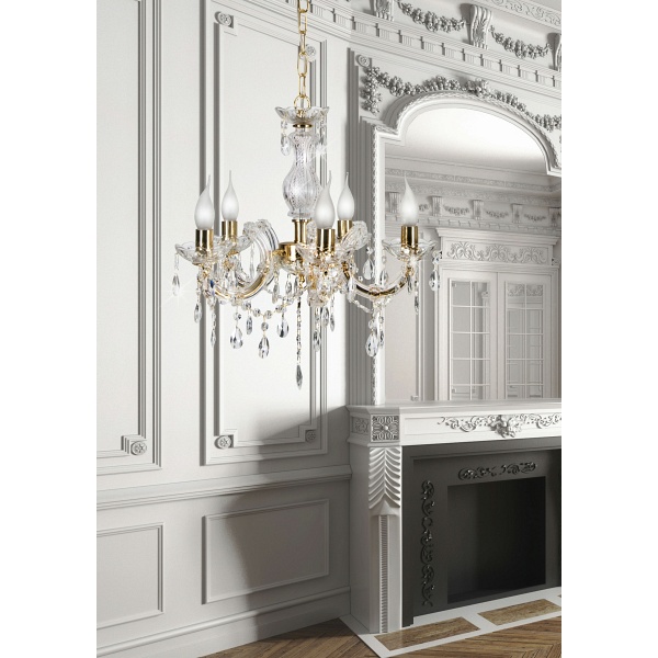 Maria Teresa Lampa Wisząca 5X40W E14 Złoty Candellux