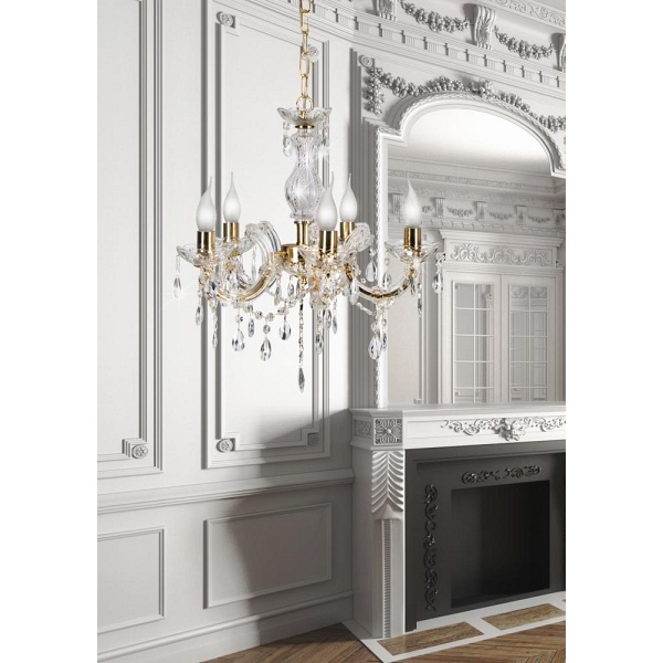Maria Teresa Lampa Wisząca 5X40W E14 Złoty Candellux
