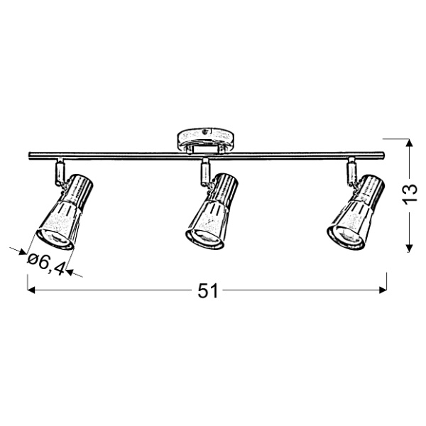 Arena Lampa Sufitowa Listwa 3*40W R50 E14 Złoto Patyna Candellux