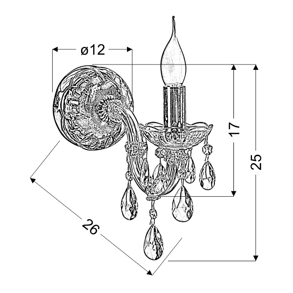 Maria Teresa Lampa Kinkiet 1X40W E14 Złoty Candellux