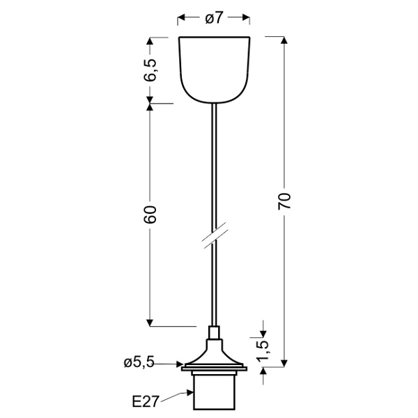 Linka Biała Bez Osłonki 1X60W E27 Candellux