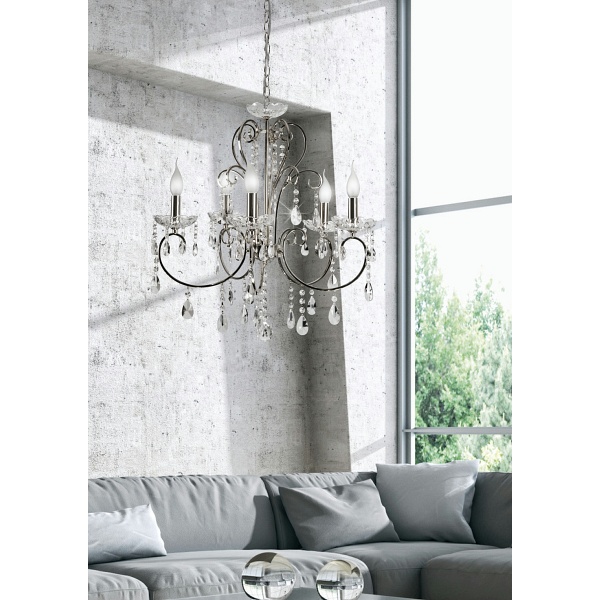 Aurora Lampa Wisząca 5*40W E14 Chrom Candellux