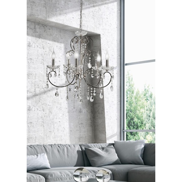 Aurora Lampa Wisząca 5*40W E14 Chrom Candellux