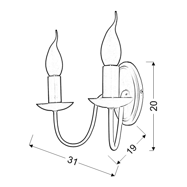 Bellagio Lampa Kinkiet 2X40W E14 Kremowy Candellux