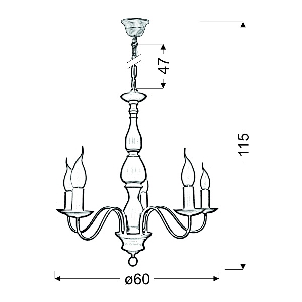 Bellagio Lampa Wisząca 5X40W E14 Kremowy Candellux