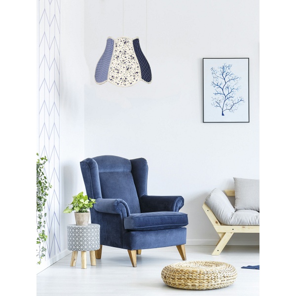 Zuza Lampa Wisząca 35 1X60W E27 Szaro Niebieski Candellux