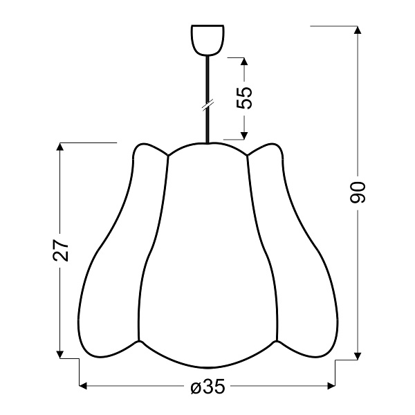 Zuza Lampa Wisząca 35 1X60W E27 Szaro Niebieski Candellux