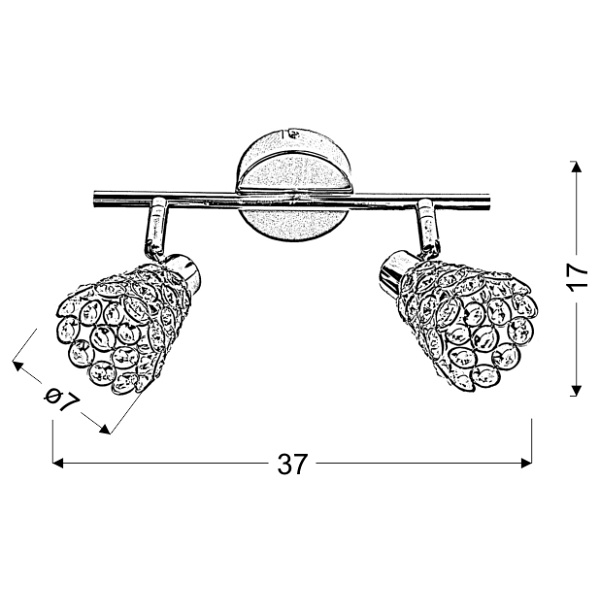 Glossy Listwa 2X40W G9 Różowe Złoto Candellux
