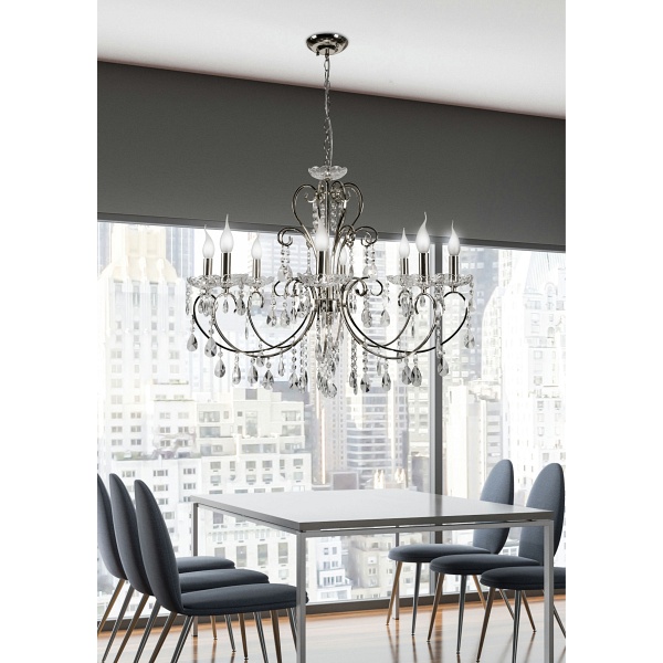 Aurora Lampa Wisząca 8*40W E14 Chrom Candellux