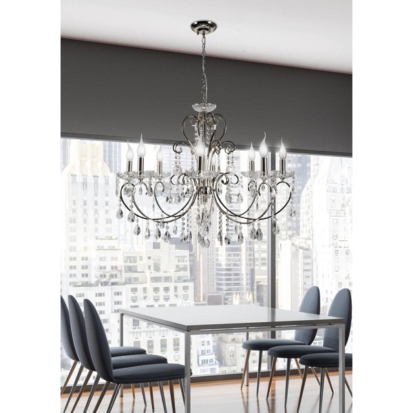 Aurora Lampa Wisząca 8*40W E14 Chrom Candellux