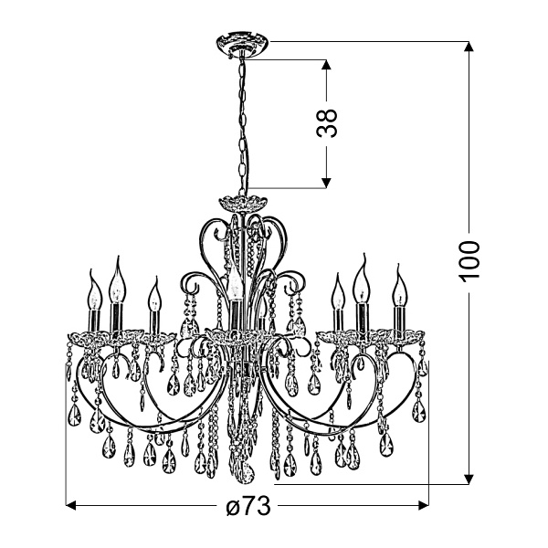 Aurora Lampa Wisząca 8*40W E14 Chrom Candellux