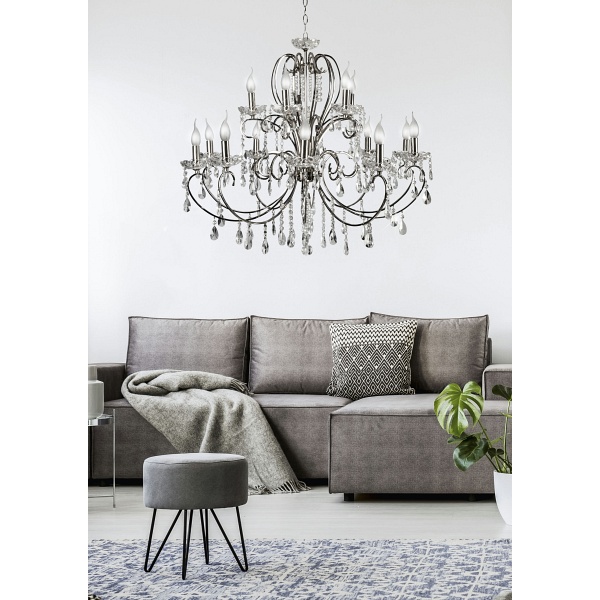 Aurora Lampa Wisząca 10+5 *40W E14 Chrom Candellux