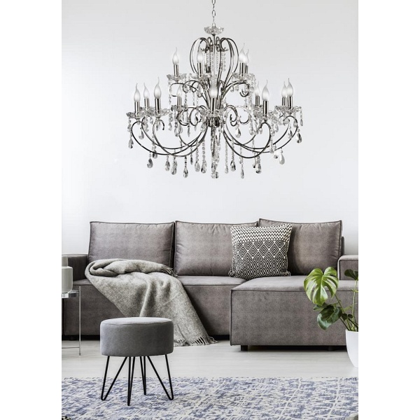 Aurora Lampa Wisząca 10+5 *40W E14 Chrom Candellux