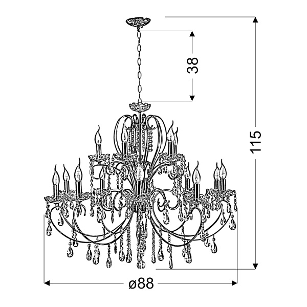 Aurora Lampa Wisząca 10+5 *40W E14 Chrom Candellux