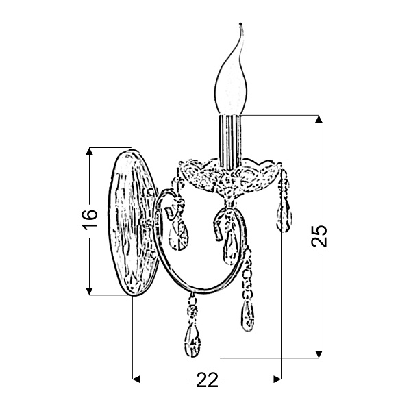 Aurora Lampa Kinkiet 1*40W E14 Złoto Candellux