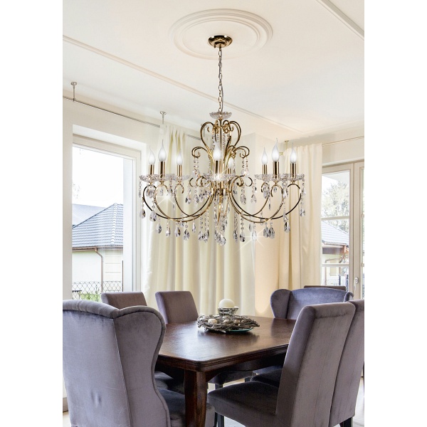 Aurora Lampa Wisząca 8*40W E14 Złoto Candellux