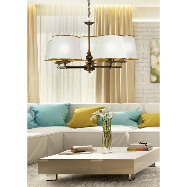 Grand Lampa Wisząca 5X40W E14 Patyna Candellux