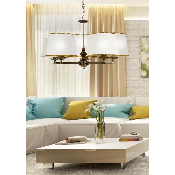 Grand Lampa Wisząca 5X40W E14 Patyna Candellux