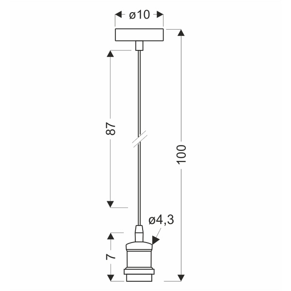 Zawiesie Metalowe Rl-Lpp060Bx 1X60W E27 Czarny/Patyna Candellux
