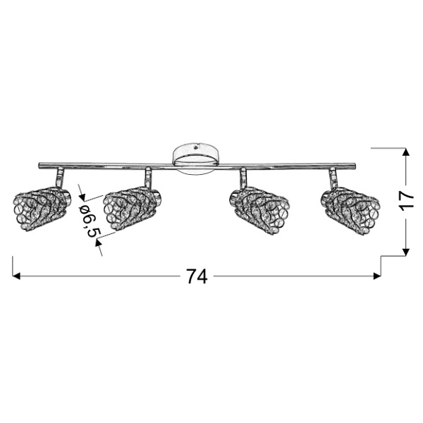 York Lampa Sufitowa Listwa 4X40W G9 Chrom Candellux
