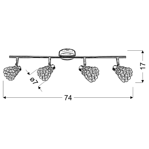 Glossy Listwa 4X40W G9 Chrom Candellux