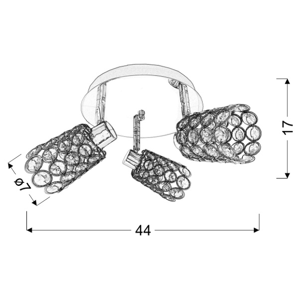 Glossy Plafon 3X40W G9 Chrom Candellux