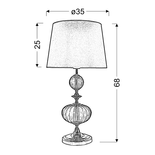 Lauretta Lampa Gabinetowa 1X60W E27 H-68 Czerwona Candellux